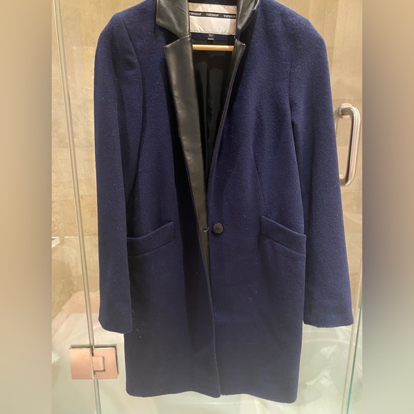 Top shop Coat with Leather Collar - Picture 1 of 6